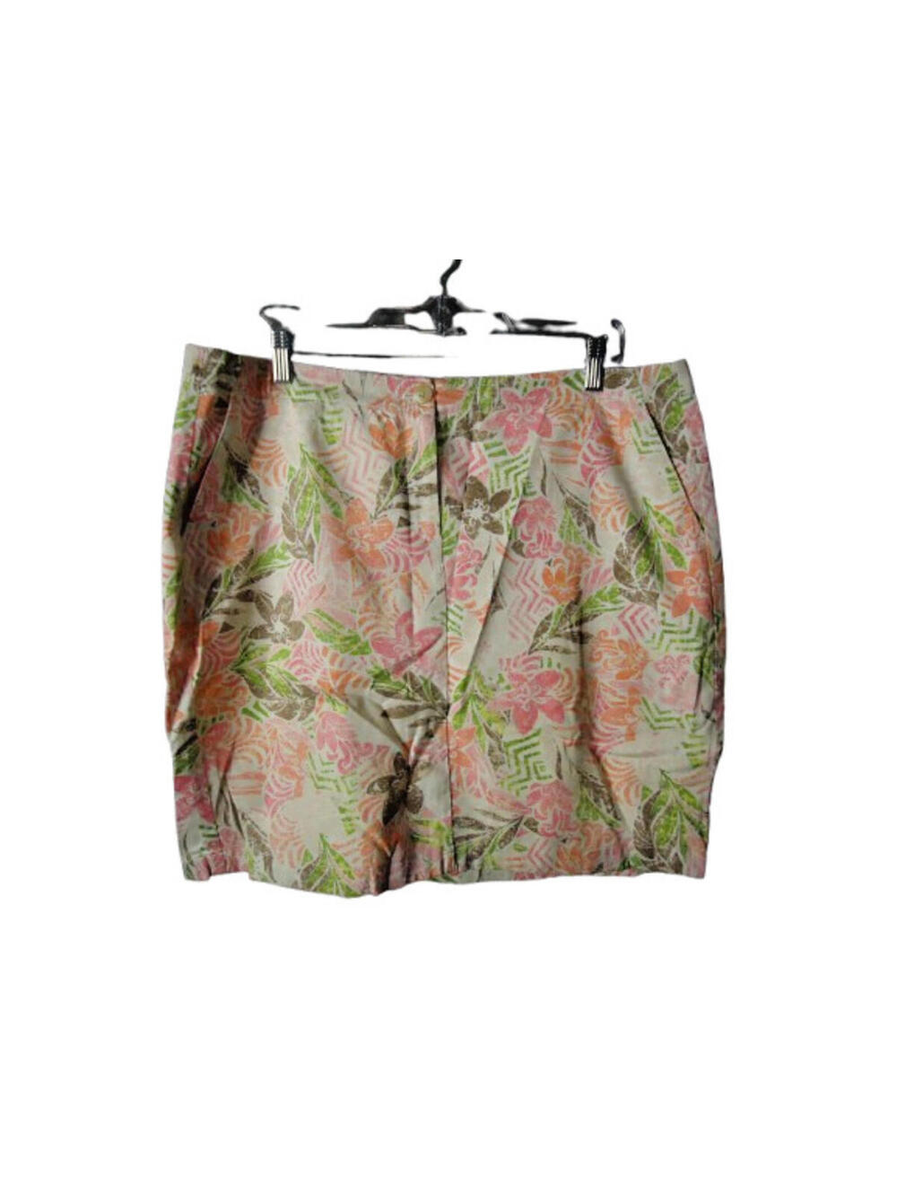 J Jill Live In Chino Skirt Womens Size 14 Floral Straight Zip Cotton Spandex